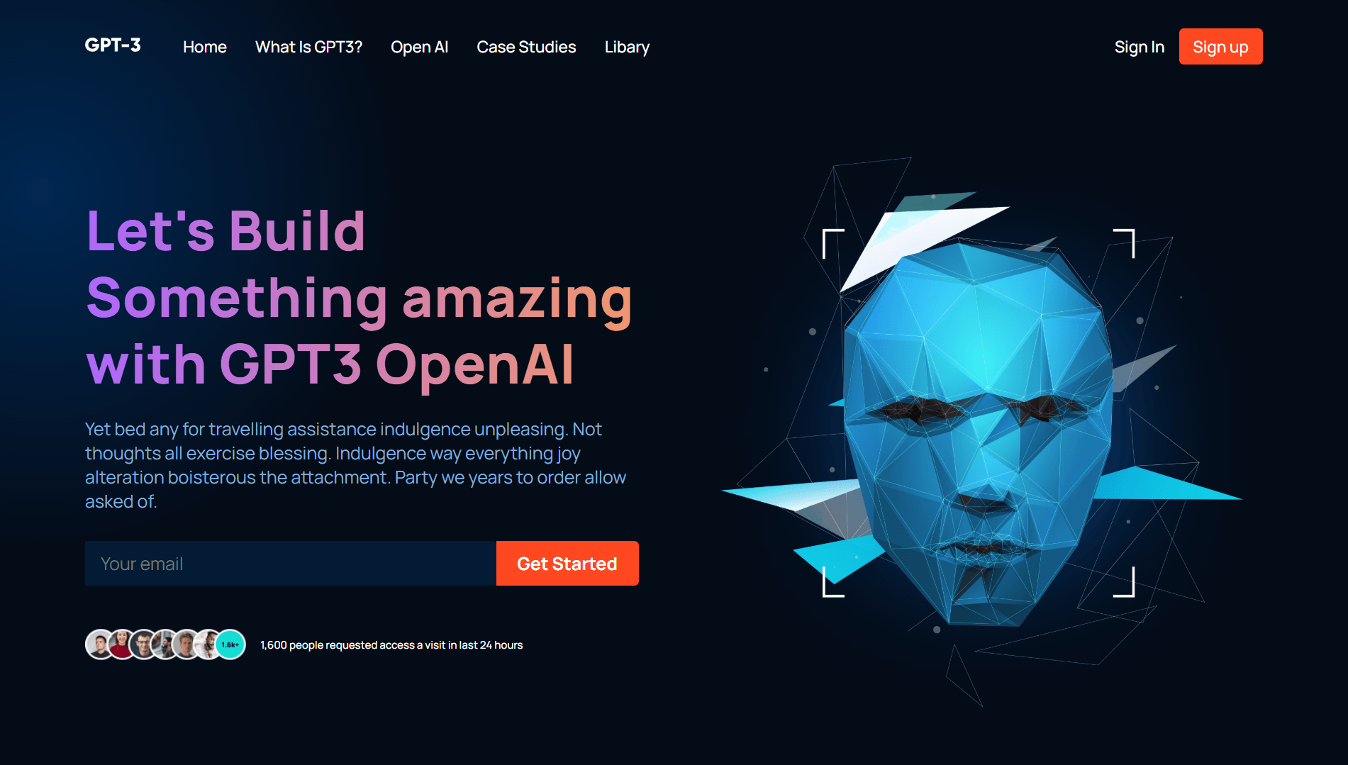 Featured image for AI Landing Page GPT-3 Inspired Design
